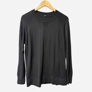 Lululemon Sit in Stillness Black Crewneck Cashmere Blend Sweater Womens 8